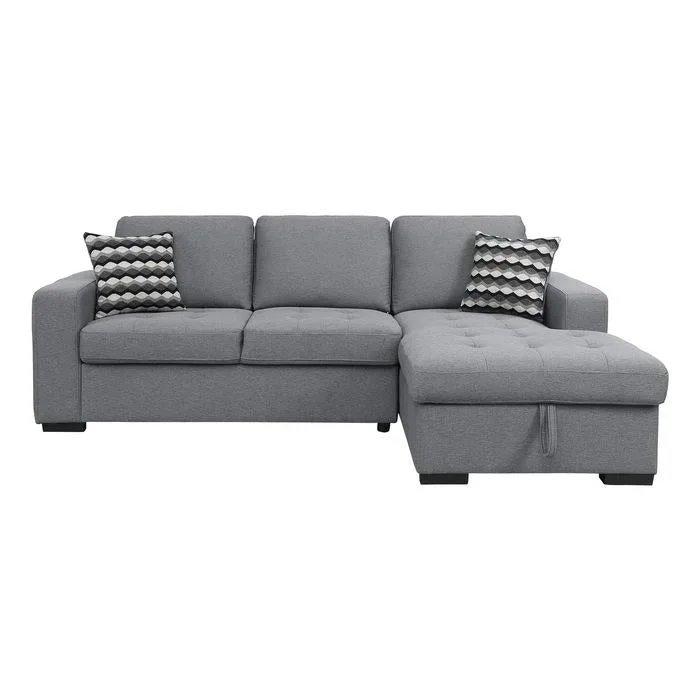 9313GY*22LRC – (2)2-Piece Sectional with Right Chaise and Hidden Storage