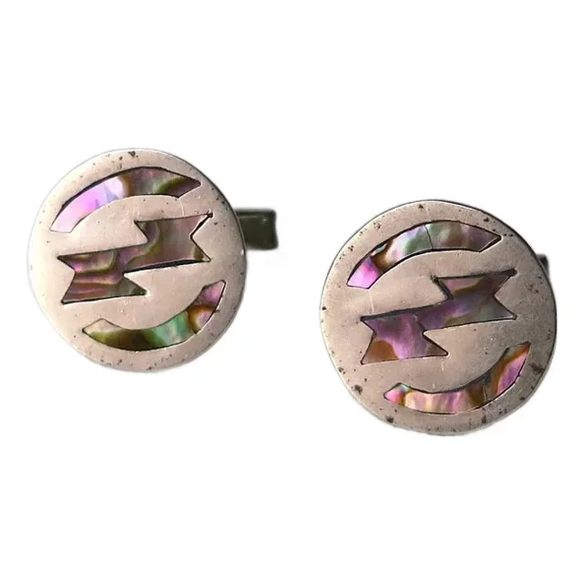 Abalone and Sterling Silver Cufflinks