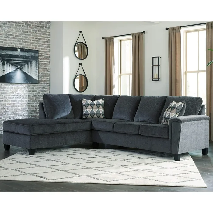 Abinger – Smoke – Left Arm Facing Chaise Sleeper 2 Pc Sectional