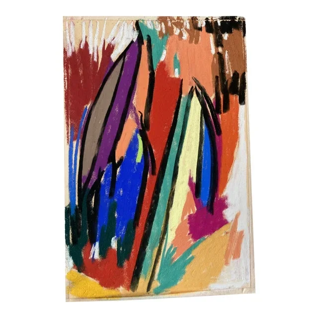 “Abstract Garden” Contemporary Abstract Drawing on Paper by Erik Sulander