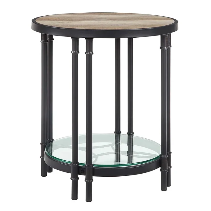 ACME Brantley Oak & Sandy Black Finish End Table Model LV00752