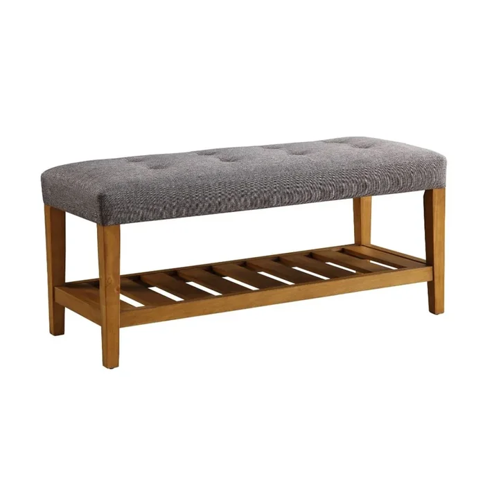 ACME Charla Gray & Oak Bench Model 96686