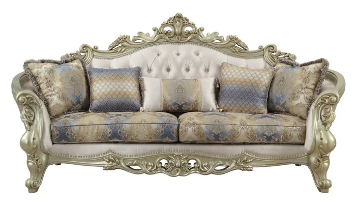 ACME Gorsedd Fabric & Antique White Sofa Model 52440