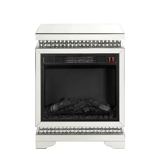 ACME Lotus Mirrored & Faux Diamonds Fireplace Model 90870