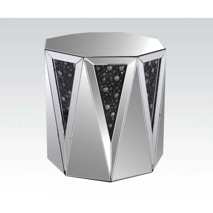 ACME Noor Mirrored & Faux GemStones End Table Model 82777