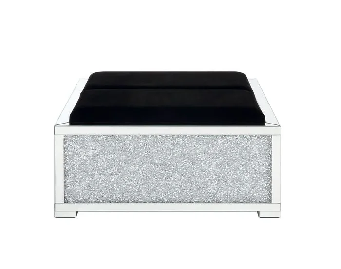 ACME Noralie Mirrored & Faux Diamonds Ottoman Model AC00531
