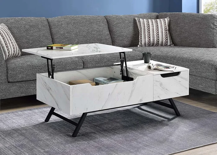 ACME Throm White Finish Coffee Table Model LV00830