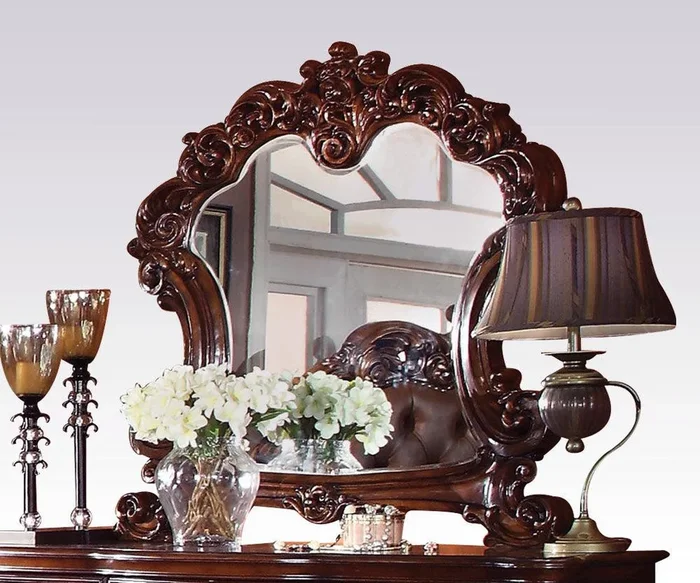 Acme Vendome Landscape Mirror with Intricate Details in Cherry 22004