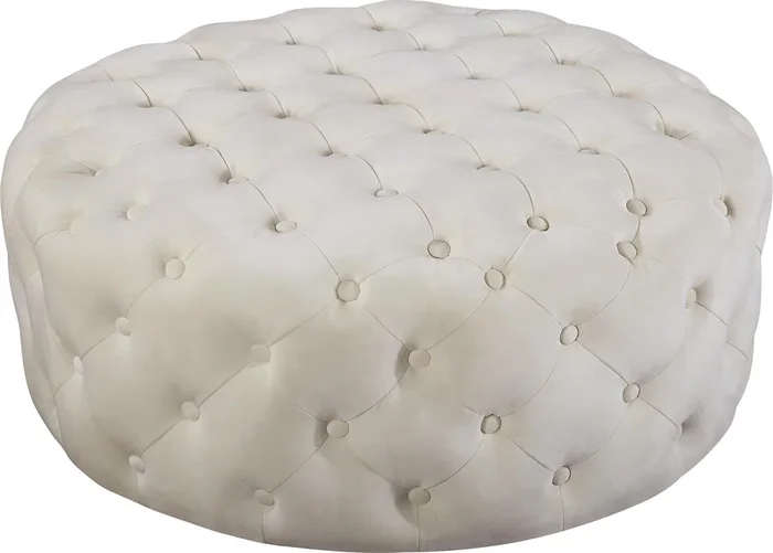Addison Cream Velvet Ottoman/Bench