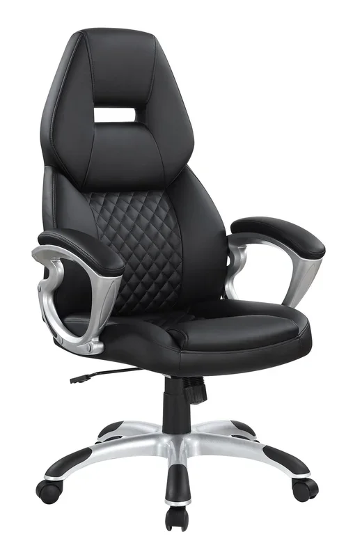 Adjustable Height Office Chair – Black And Silver