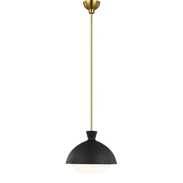 AERIN By Visual Comfort Studio Lucerne 1-Light Large Pendant in Midnight Black and Burnished Brass