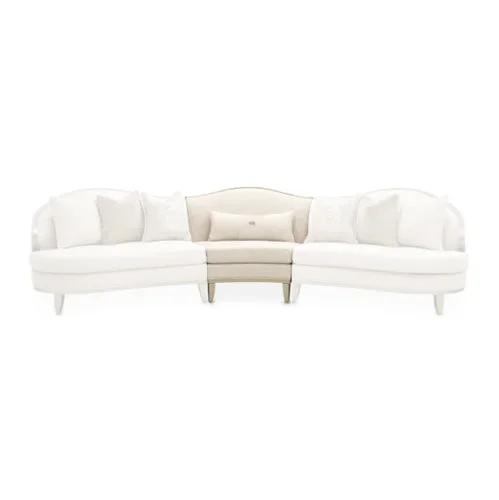 AICO Furniture Camellia Field Armless Chair Linen in Caramel