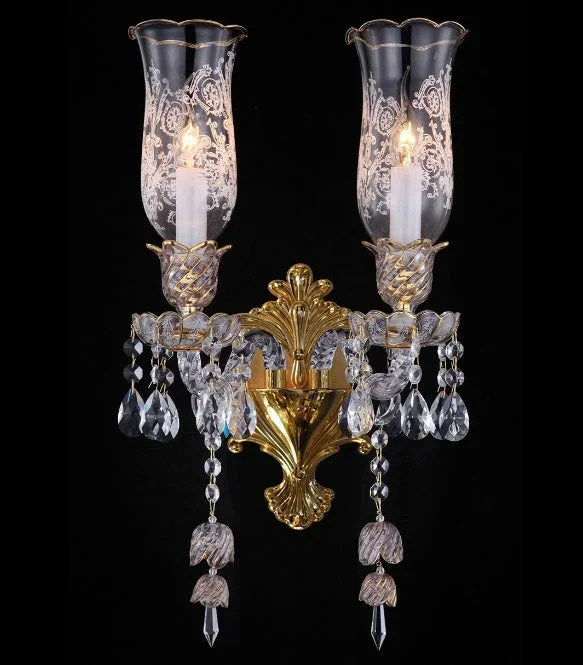 AICO Furniture Lighting Garnier 2 Light Wall Sconce in Clear
