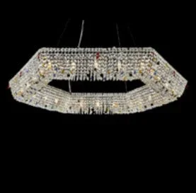 AICO Furniture Lighting Medium Hexagon18 Light Chandelier