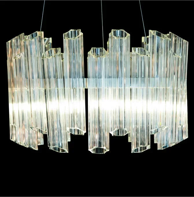 AICO Furniture Lighting Octavious 6 Light Chandelier in Clear