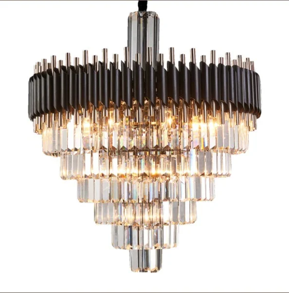 AICO Furniture Lighting Symphony Round 24 Light Chandelier in Clear