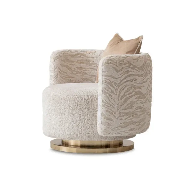 AICO Furniture Savannah Breeze Swivel Chair Cashmere in Bright Gold