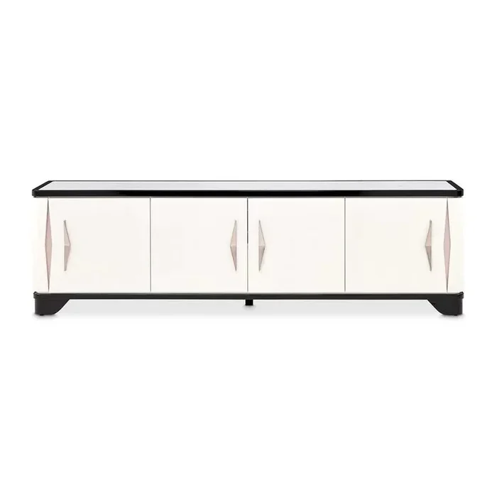AICO Furniture Tuxedo Media Cabinet in Piano Keyboard