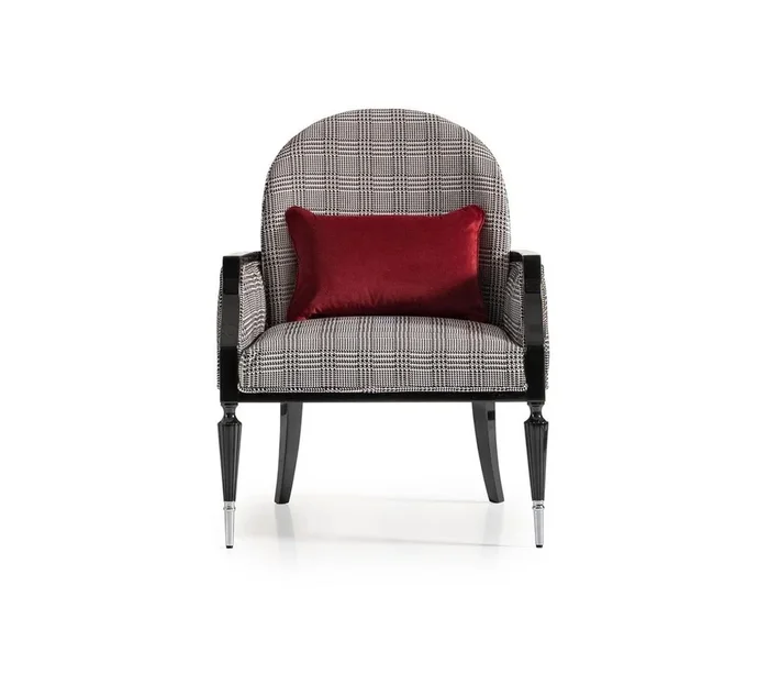 AICO La Francaise Accent Chair in Domino/Black
