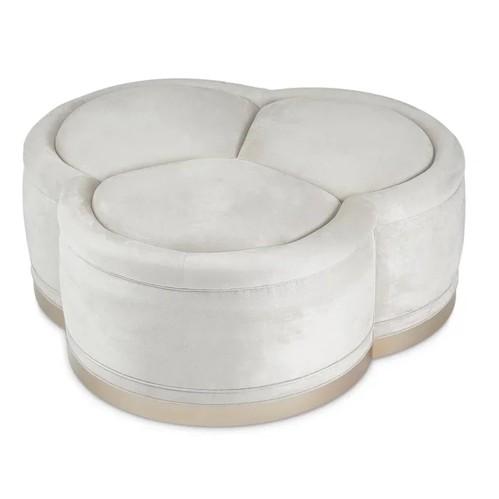 AICO Malibu Crest Cocktail Ottoman in Chardonnay