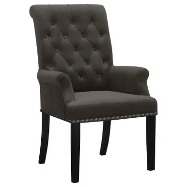 Alana Velvet Upholstered Dining Arm Chair Brown / CS-115173