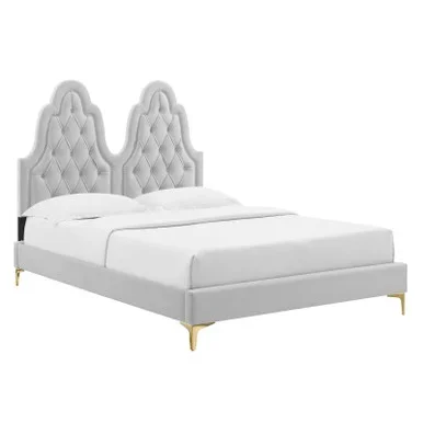 Alexandria Tufted Performance Velvet King Platform Bed / MOD-6937