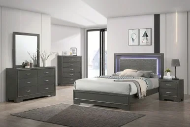 ALISON Queen Bed, Dark Walnut / CM7416GY-Q-BED