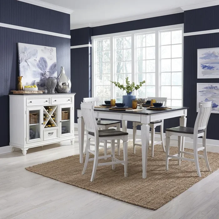 Allyson Park – 5 Piece Gathering Table Set – White
