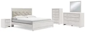 Altyra King Panel Bed, Dresser, Mirror, Chest and Nightstand