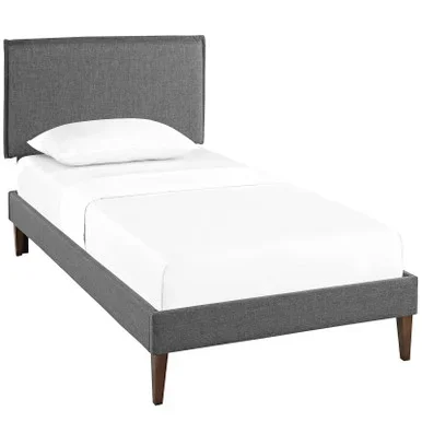 Amaris Fabric Twin Platform Bed with Squared Tapered Legs / MOD-5906