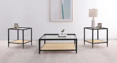Amherst 3-piece Coffee and End Table Set Black / CS-710658-S3