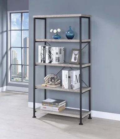 Analiese 63-inch 4-shelf Bookshelf Grey Driftwood / CS-801546