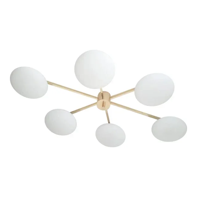Angelo Natural Brass Matte White Glass Flush Mount by Fabio Ltd