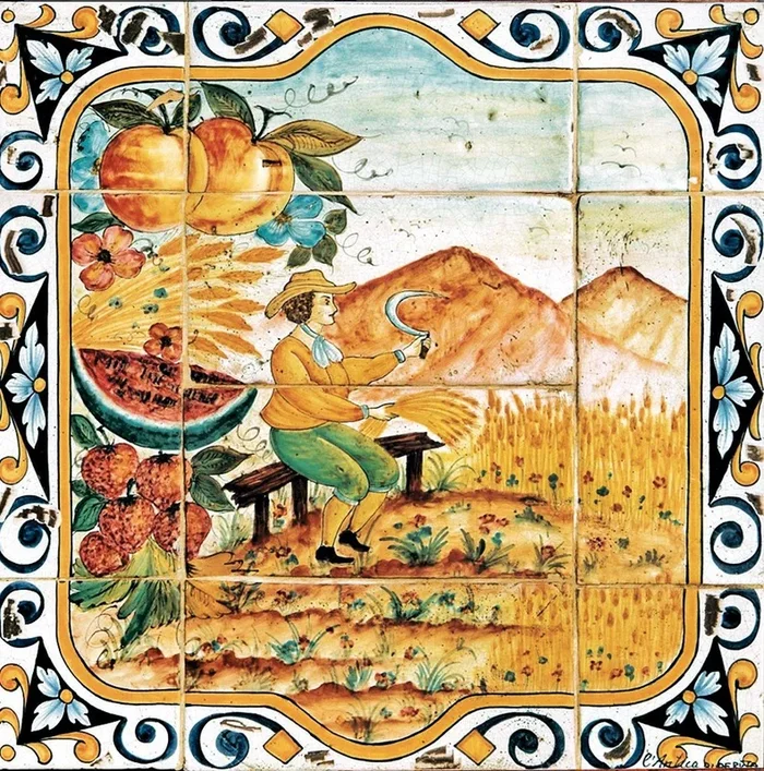 ANTICA DERUTA: WALL PANEL BACKSPLASH FOUR SEASON SUMMER