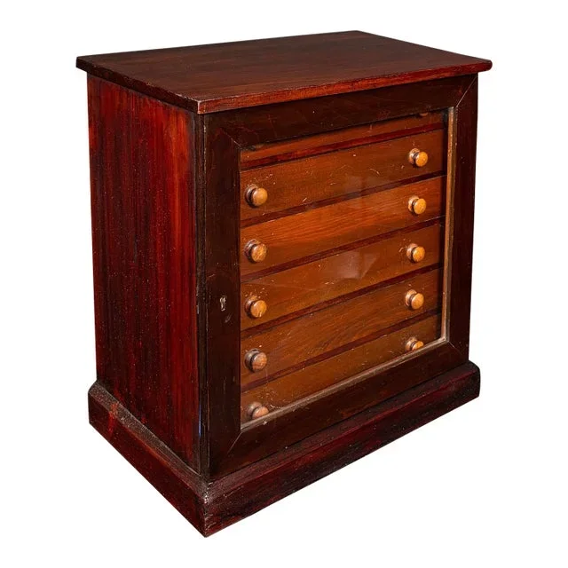 Antique 6 Drawer Specimen Collector Cabinet, English, Display Storage, Victorian