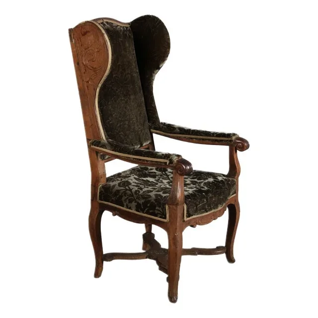 Antique Baroque Armchair in Oak, 1750