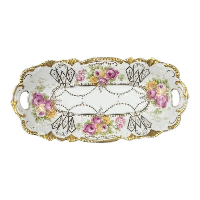 Antique Bavarian China Long Dish