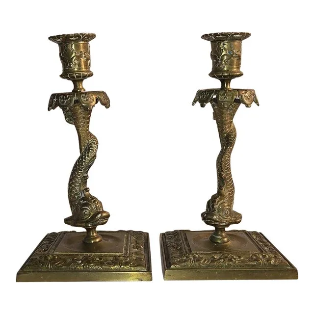 Antique Bronze Candle Holders – Candlesticks Pair