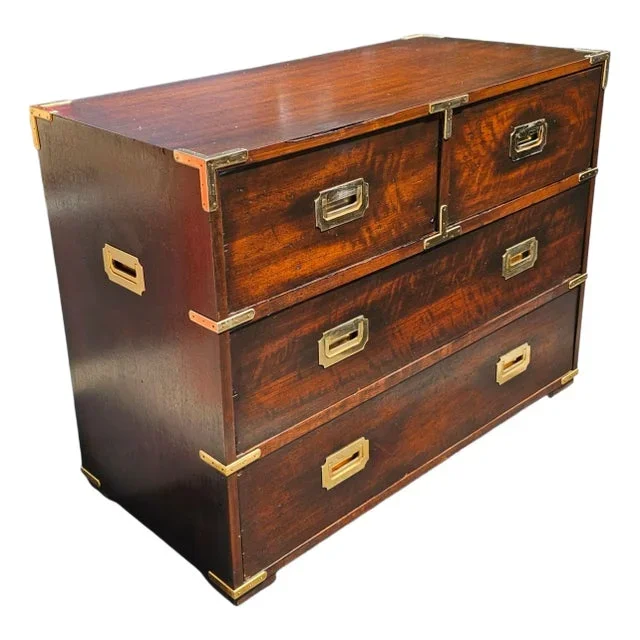 Antique Campaign Style Bachelor’s Chest Made in Spain