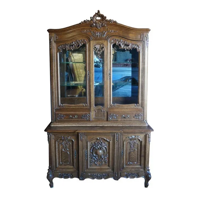 Antique Carved French Oak Cabinet