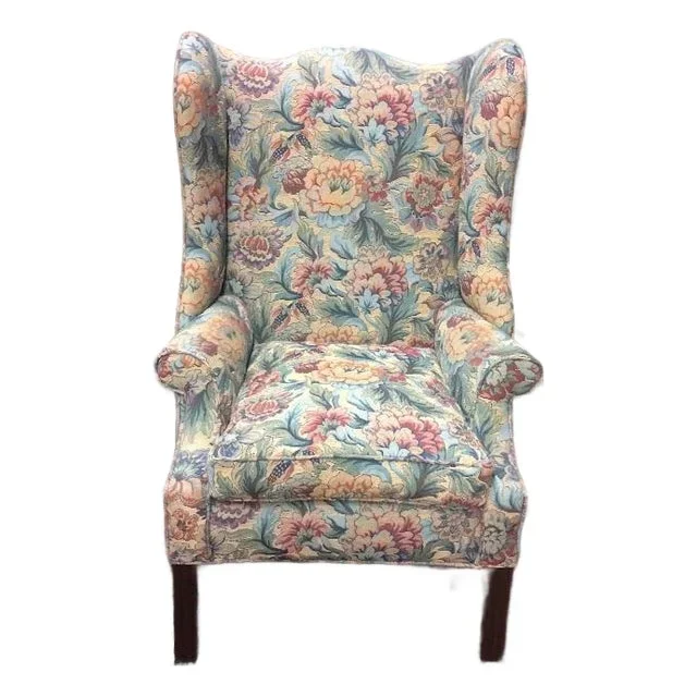 Antique English Style Wing Chair, Fireside Chair