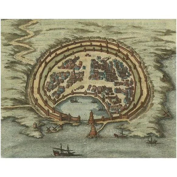 Antique Engraved Map of Rhodes in Greece, 1688