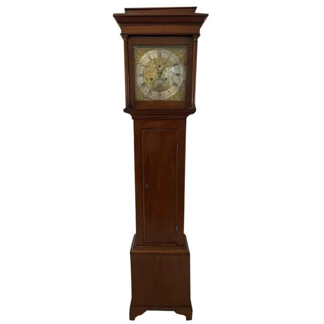 Antique George III Brass Faced 8 Day Longcase Clock by John Pollard of Crediton, 1760s