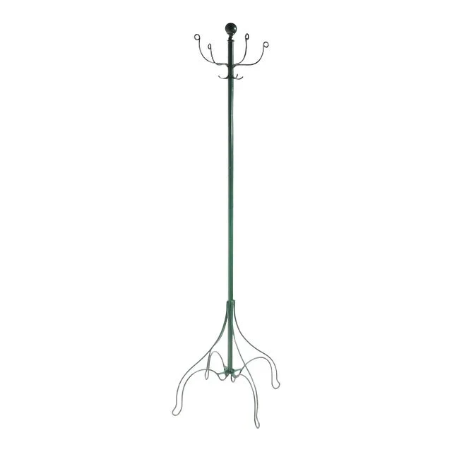 Antique Iron Coat Stand in Green Paint Finish, Circa 1900/1920