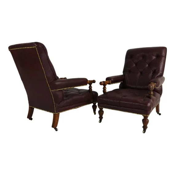 Antique Library Chairs from William Morris & Co., Edinburgh, Set of 2