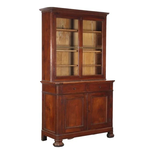 Antique Louis Philippe Bookcase in Walnut