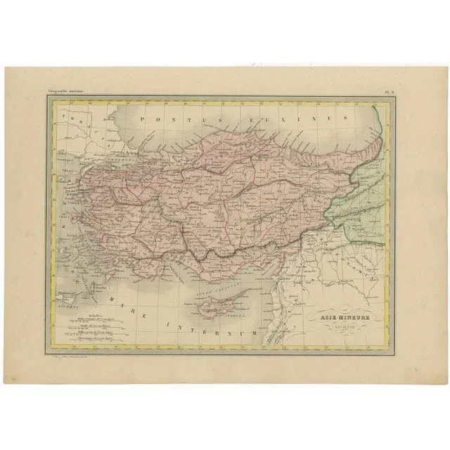 Antique Map of Asia Minor by Malte-Brun, 1847