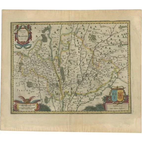 Antique Map of Blois attributed to Janssonius, 1640