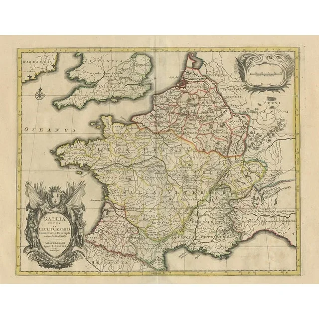 Antique Map of France by Mortier, 1710