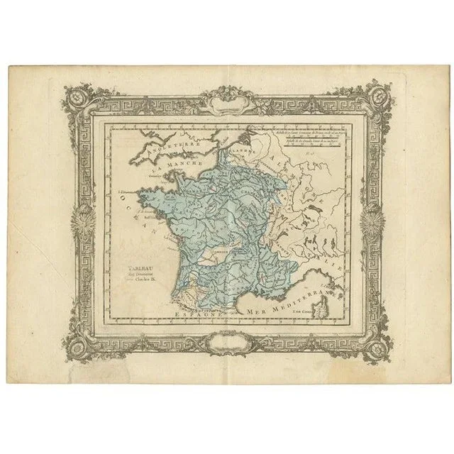 Antique Map of France Under the Reign of Charles IX by Zannoni, 1765